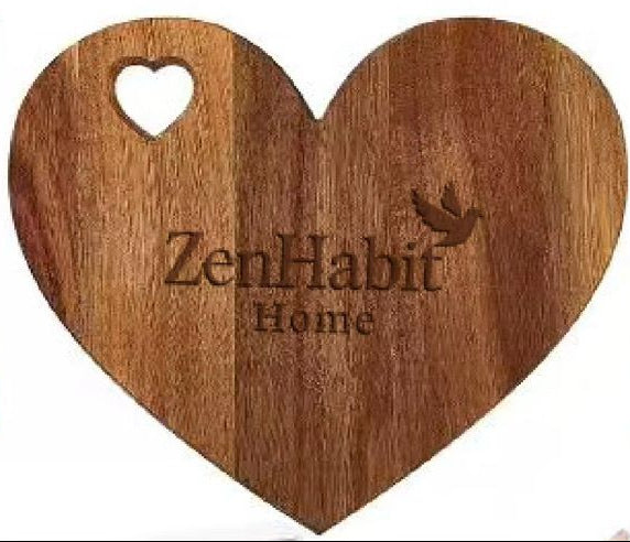 Heart-Shaped Wooden Cutting Board - Natural Kitchen & Gift