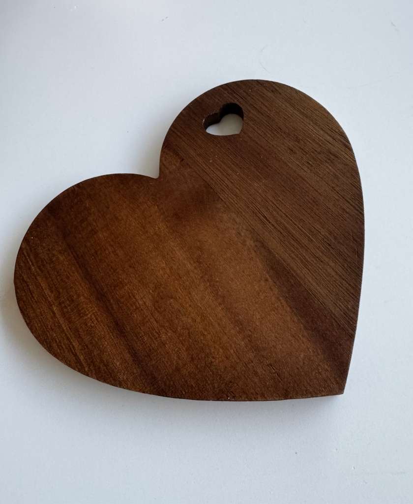 Heart-Shaped Wooden Cutting Board - Natural Kitchen & Gift